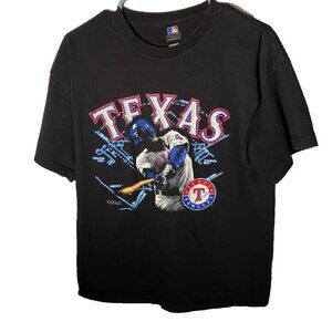 Texas Rangers MLB Genuine‎ Merchandise Black Logo T-shirt Size Large